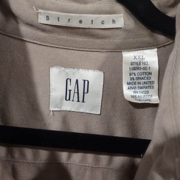 GAP Men's Heavyweight Tan Cotton Buttondown shirt Size XXL - Picture 4 of 5